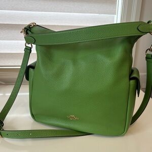 Coach Vibrant Green Leather Shoulder Bag